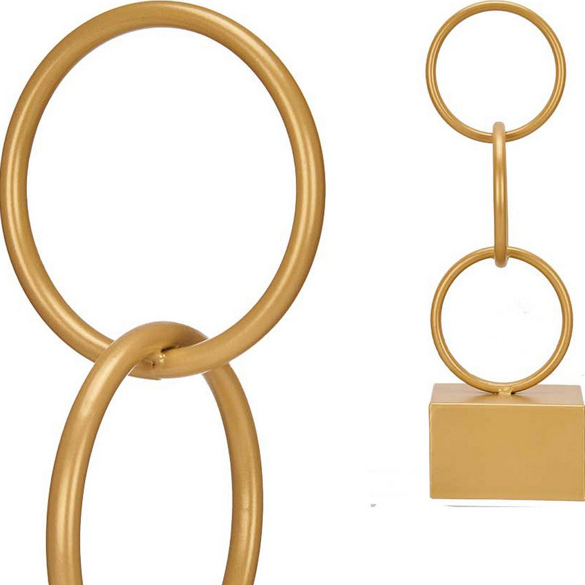 Decorative Figure Gift Decor Golden Rings 12,5 x 40,5 x 12,5 cm