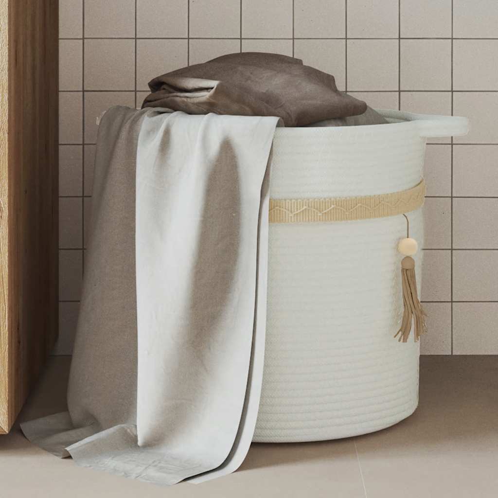 Vidaxl storage basket ø 38x36 cm cotton white