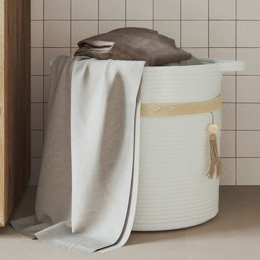 Vidaxl storage basket ø 38x36 cm cotton white