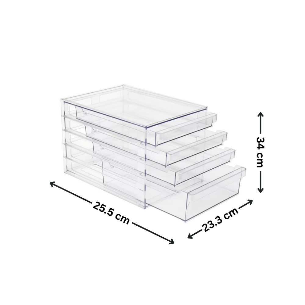 Clear 4-Drawer Organiser