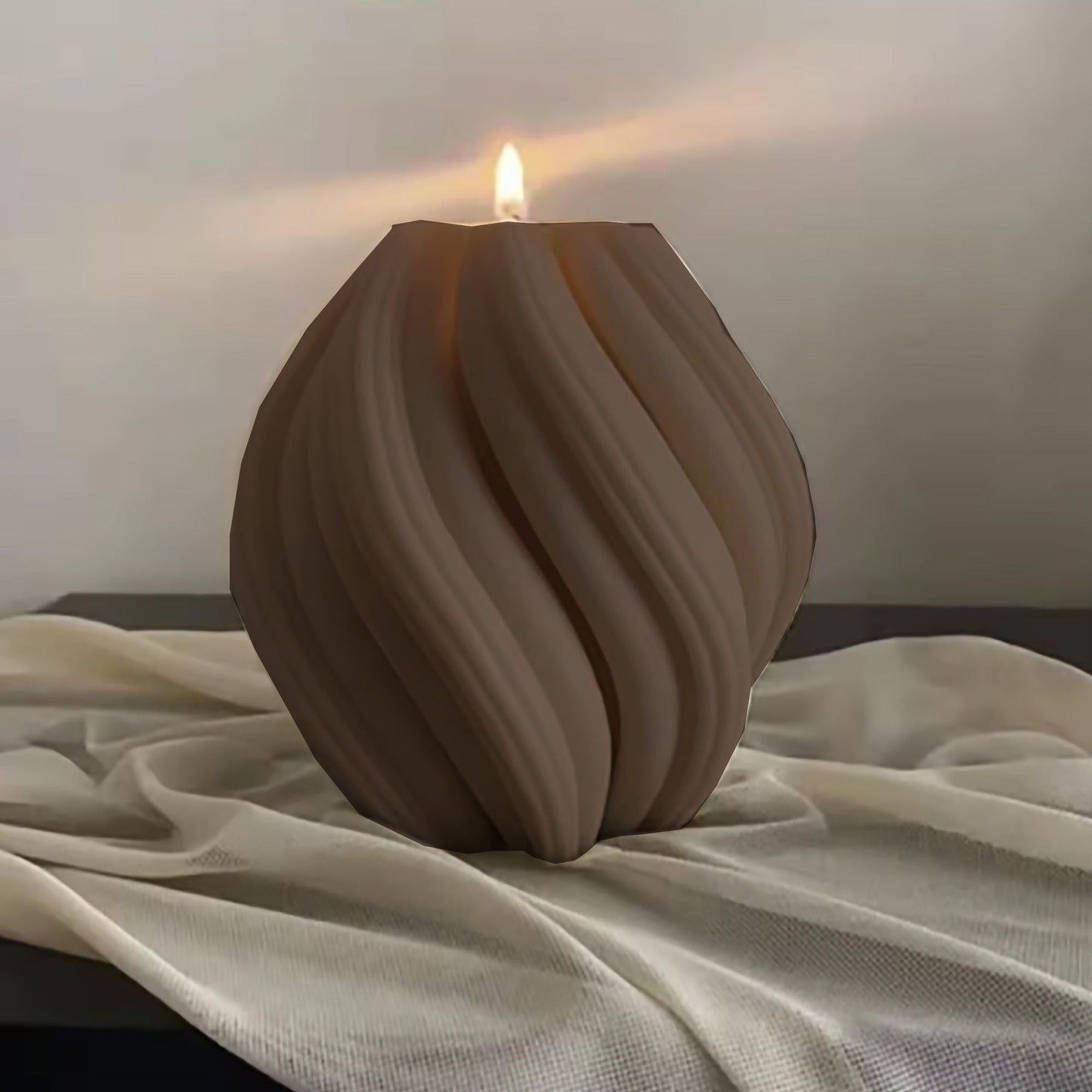 Swirl Candle-Beige-Sea Salt & Caramel