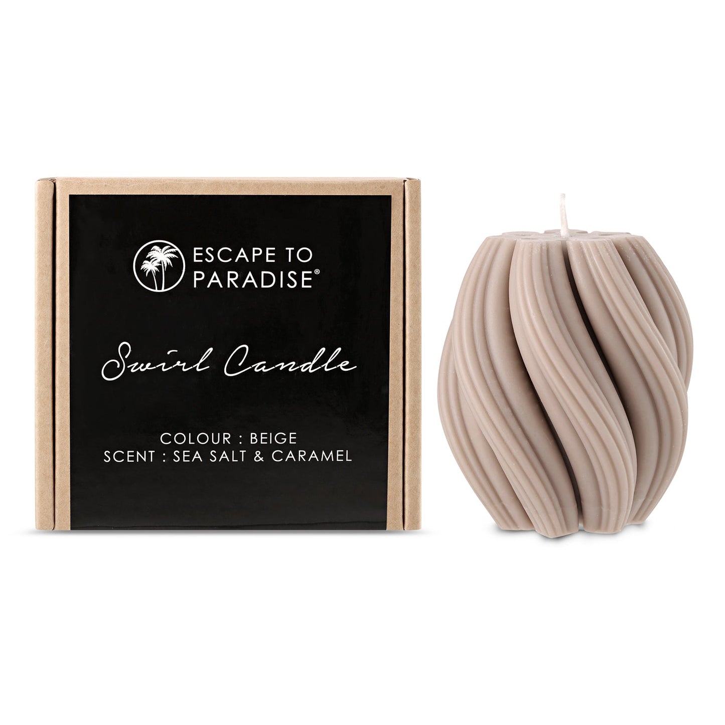 Swirl Candle-Beige-Sea Salt & Caramel