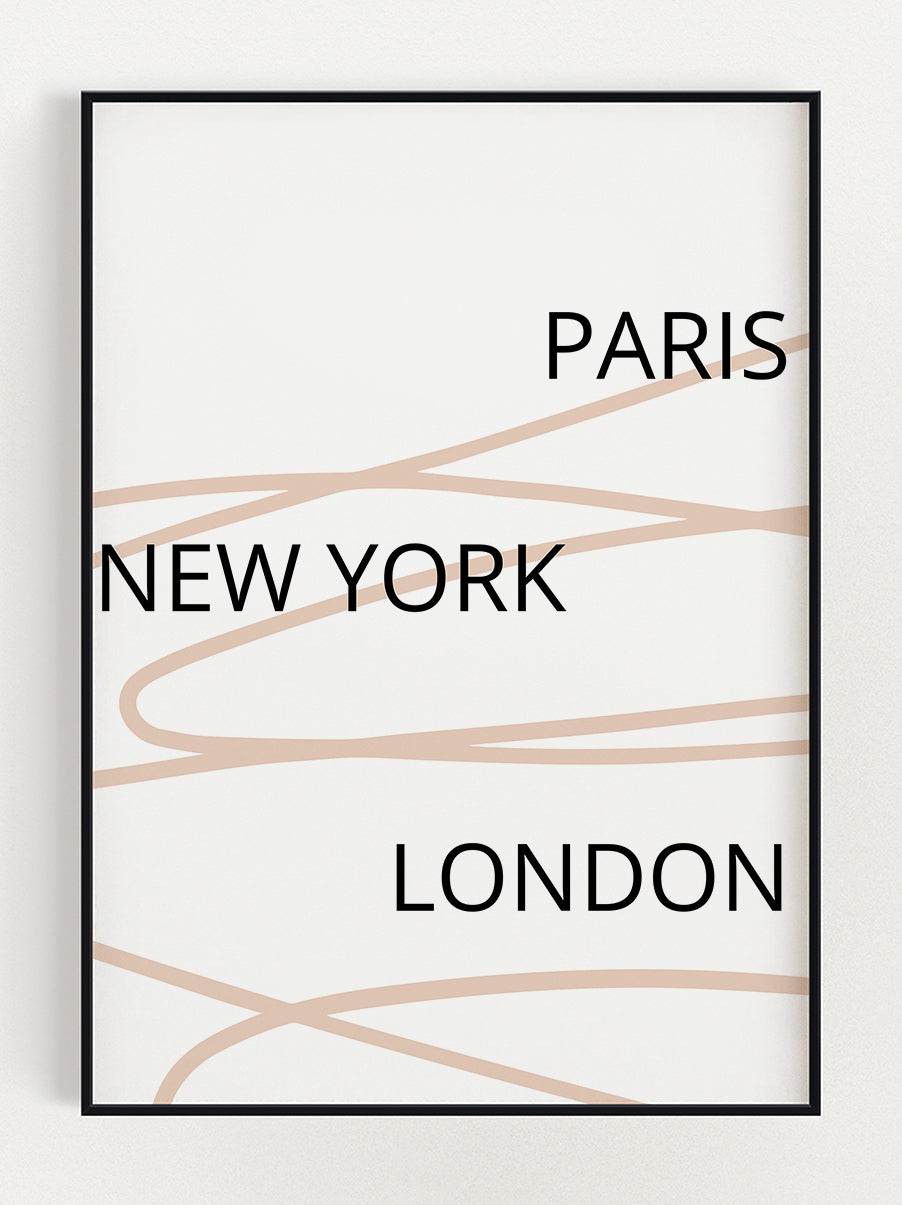 Paris New York London Poster