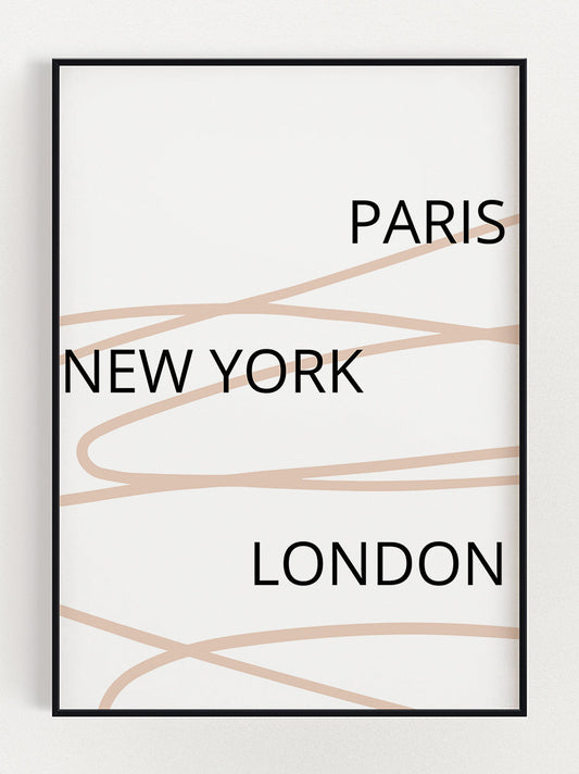 Paris New York London Poster
