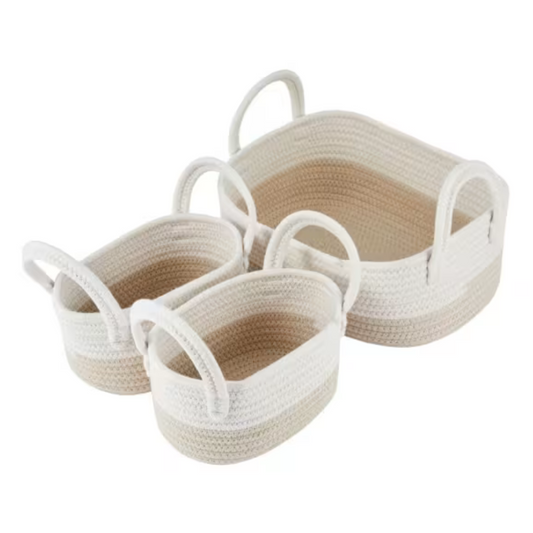 Beige storage baskets - 3 Pack
