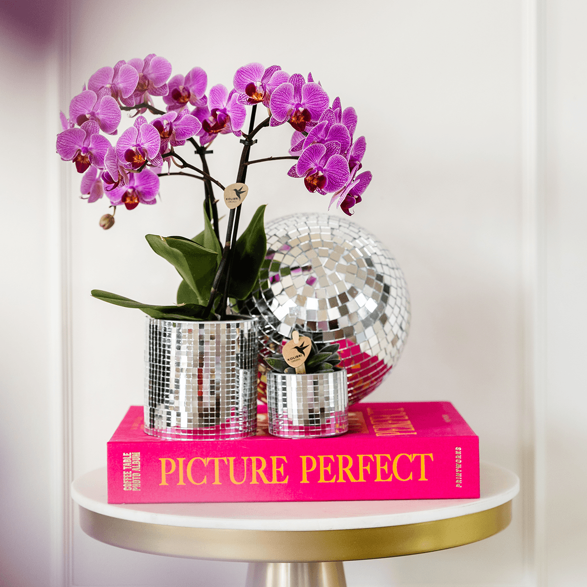 Blumentopf Disco – Ø9cm – Moderner Keramik Ziertopf mit glänzender Struktur – Stilvoller Übertopf für kleine Zimmerpflanzen, Sukkulenten & Kakteen