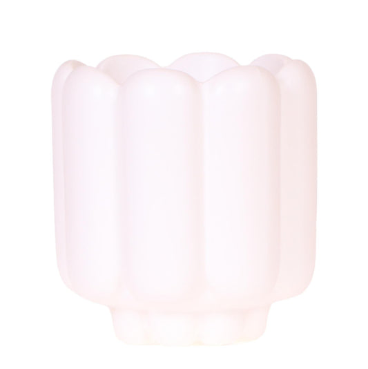 Retro Pflanztopf – Weiß – Ø9cm – Übertopf aus Keramik – Slow Living Kollektion – Blumentopf mit Rillenstruktur