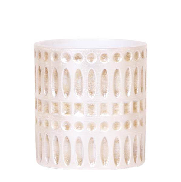 Mosaic Decorative Pot – Ø9cm – Elegant Flower Pot with Golden Mosaic Details – Planter for Succulents & Small Plants