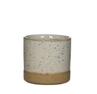 Lago Round Pot – White – D7cm – Modern Plastic Planter – Wave Design – Lightweight & Decorative – Indoor & Outdoor