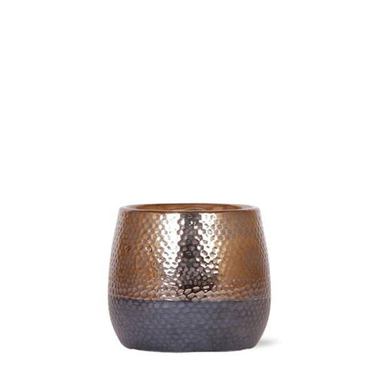 Elite Flower Pot Copper – Ø9cm – Modern Ceramic Planter – Decorative Pot for Small to Medium Houseplants – Stylish Home Decor