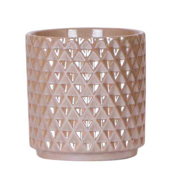 Diamant Perle Dekotopf – Sand – Ø9cm – Blumentopf in Steinoptik – Eleganter Dekotopf für Zimmerpflanzen, Sukkulenten & Kakteen