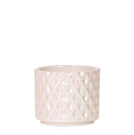 Diamant Perle Dekotopf – Travertin – Ø6cm – Blumentopf in Steinoptik – Eleganter Dekotopf für Zimmerpflanzen, Kakteen & Sukkulenten